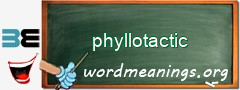 WordMeaning blackboard for phyllotactic